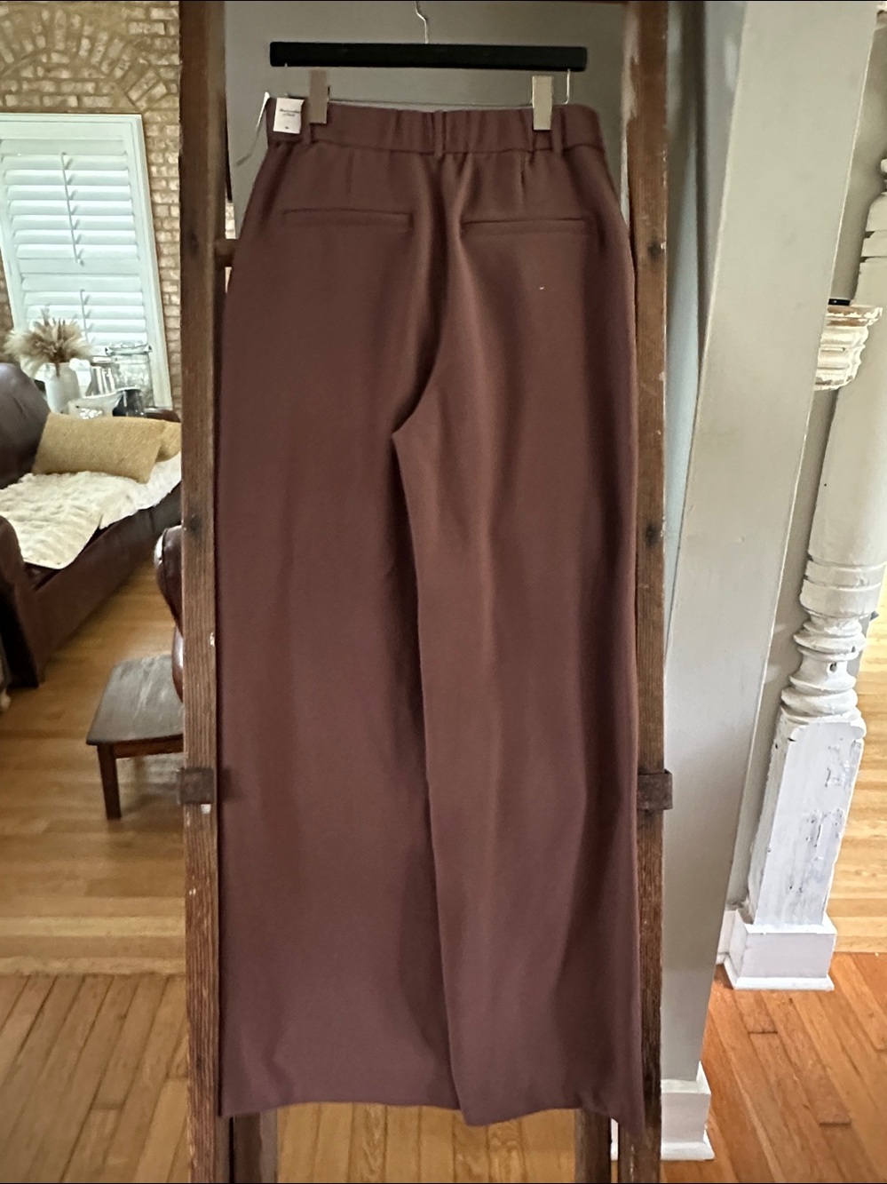 ABERCROMBIE & FITCH BROWN SLACKS PANTS MEDIUM LONG NEW - Picture 3 of 8